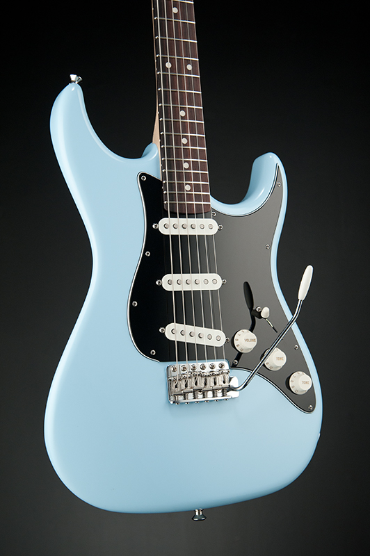 sonic blue strat black pickguard